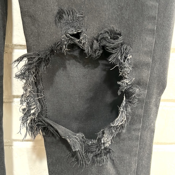 American Eagle Outfitters Black Ne(x)t Level Stretch Distressed Jeans Blown Knee - Picture 6 of 12